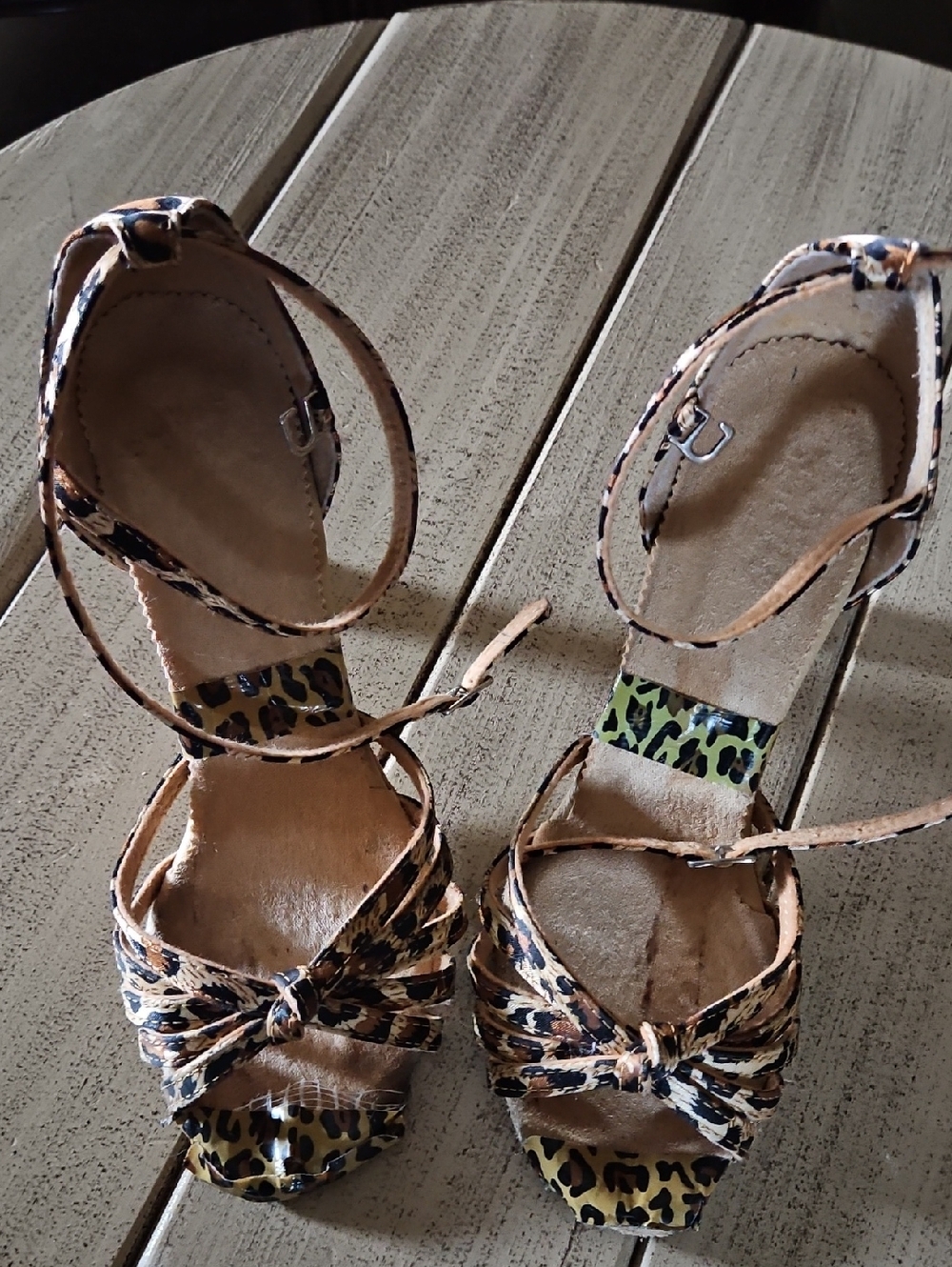 Leopard Print Strappy Women’s Heels - Brown - Picture 7 of 7